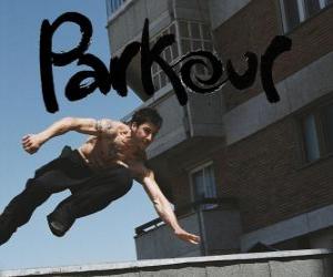 Parkour is a way of conditioning the body and the mind by learning how to overcome obstacles with speed and efficiency puzzle