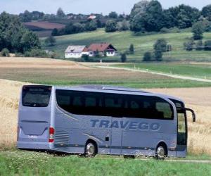 Passengers bus in the landscape puzzle