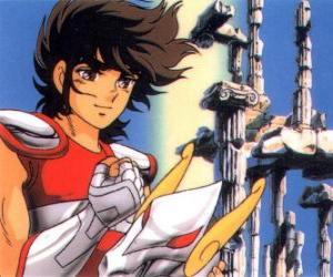 Pegasus Seiya, the main character of Saint Seiya or Knights of the Zodiac puzzle