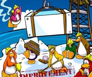 Penguins at work at the Club Penguin puzzle