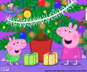 Peppa Pig and George at Christmas puzzle