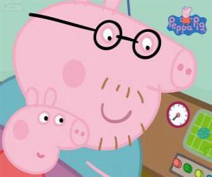 Peppa Pig and her father puzzle