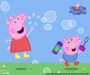 Peppa Pig and soap bubbles puzzle