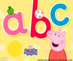 Peppa Pig and the letters abc puzzle