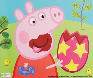 Peppa Pig eating an egg puzzle