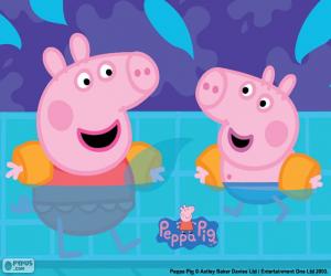 Peppa Pig goes swimming puzzle