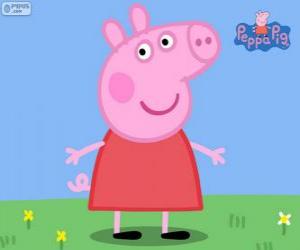 Peppa Pig with a red dress puzzle