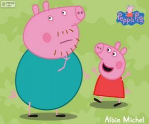 Peppa Pig with his father puzzle