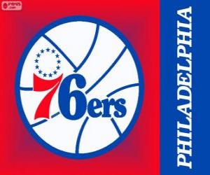 Philadelphia logo 76ers, Sixers, NBA team. Atlantic Division, Eastern Conference puzzle