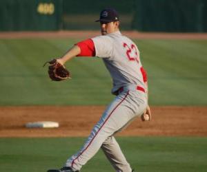 Pitcher preparing to throw the ball puzzle