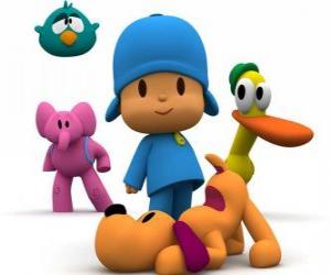 Pocoyo and his friends Pato, Elly, Loula and Sleepy Bird puzzle