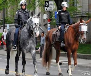 Police officers on horseback puzzle