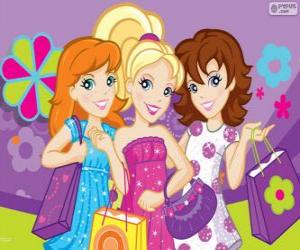 Polly Pocket shopping with her friends puzzle