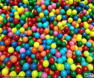 Pool of colorful balls puzzle