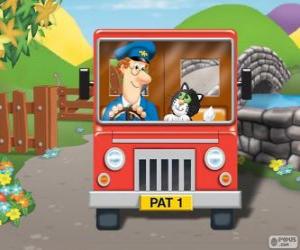 Postman Pat  with his cat Jess in the distribution of mail puzzle