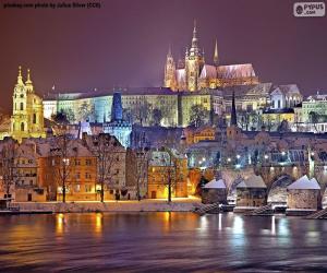 Prague at night, Czech Republic puzzle