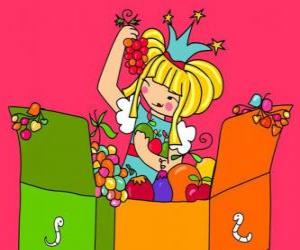 Princess against two fruit boxes puzzle