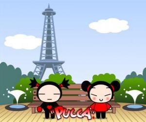 Pucca and Garu in Paris puzzle