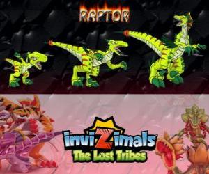 Raptor, latest evolution. Invizimals The Lost Tribes. Dangerous hunter that is fast, smart, aggressive puzzle