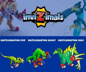 Invizimals Rattleraptor Rattleraptor in three phases Rattleraptor Pup, Rattleraptor Scott and ...