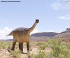 Dinosaur in a desert landscape