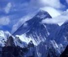 Landscape of high mountains with snowy peaks