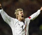 David Beckham celebrating a goal