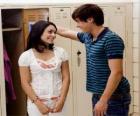 Troy Bolton (Zac Efron) talking to Gabriella Montez (Vanessa Hudgens)