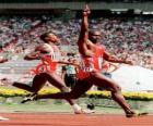 Ben Johnson athlete at the finish line