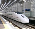 Train of high-speed railway lines in Japan operated (Shinkansen)