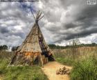 Tipi is a conical tent originally made of skins of animals such as bison, and wooden sticks