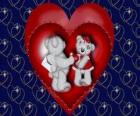 Bears in love with two hearts