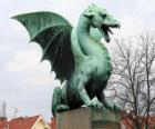 Sculpture winged dragon