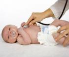 Baby's doctor with a pacifier in his mouth