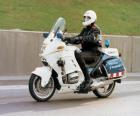 Motorised policeman with his motorcycle
