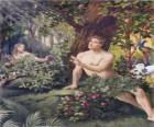 Adam and Eve in paradise