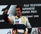 Fernando Alonso in the podium