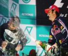 Mark Webber in the podium