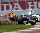 Mark Webber piloting its F1