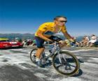 Lance Armstrong climbing a mountain