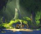 Shrek's house in the swamp surrounded by vegetation