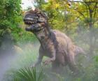 Dinosaur among vegetation