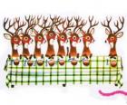 Group of Christmas reindeers waiting for food