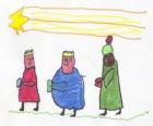 The Three Kings of Orient on their way guided by the Star of Bethlehem