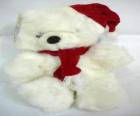 Teddy Bear with scarf and hat of Santa Claus