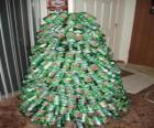 Christmas tree made from soda cans