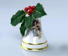 Christmas bell decorated with holly