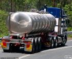 Truck with tank-stainless steel circulating on the road