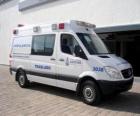 Completely white ambulance