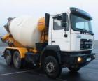 Truck mixer of the MAN brand, white